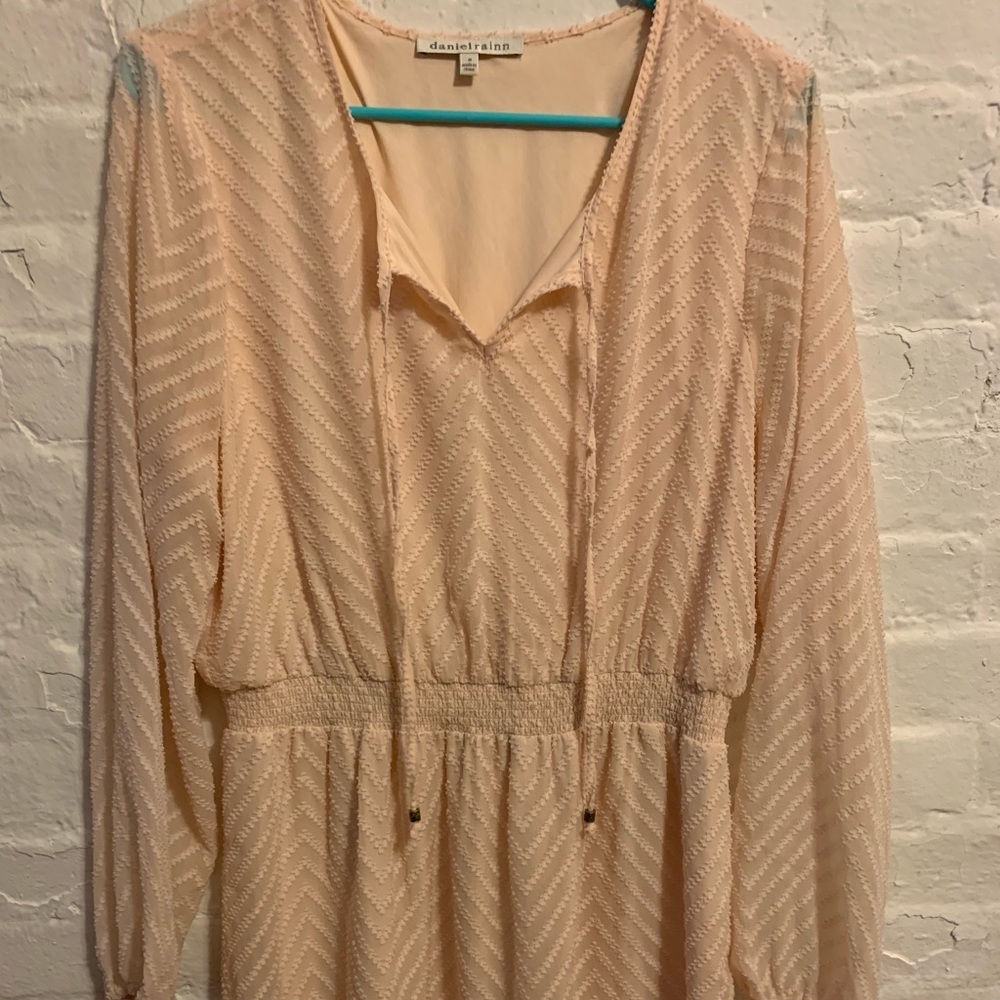 Pink Long Sleeve Midi Dress